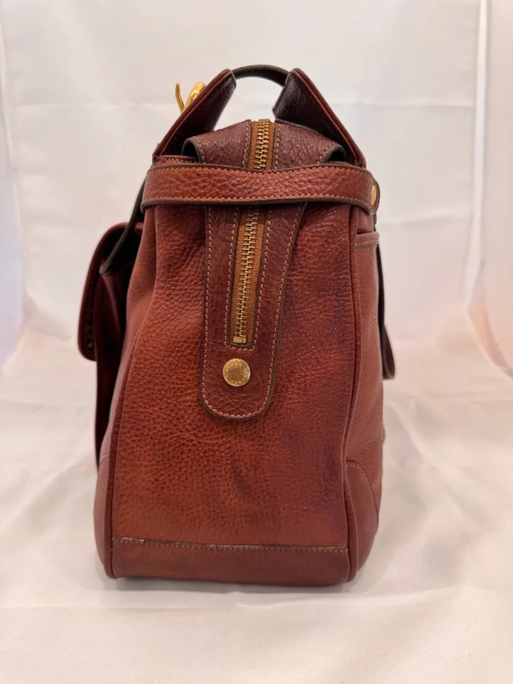 Ghurka Wellesley No. 249  Vintage Chestnut Leather Weekender Travel Bag